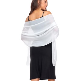 olyrjie Soft Chiffon Scarfs Shawls and Wraps for Evening Dresses Wedding Shawl Wraps Bridal Scarve for Women Ivory,one size