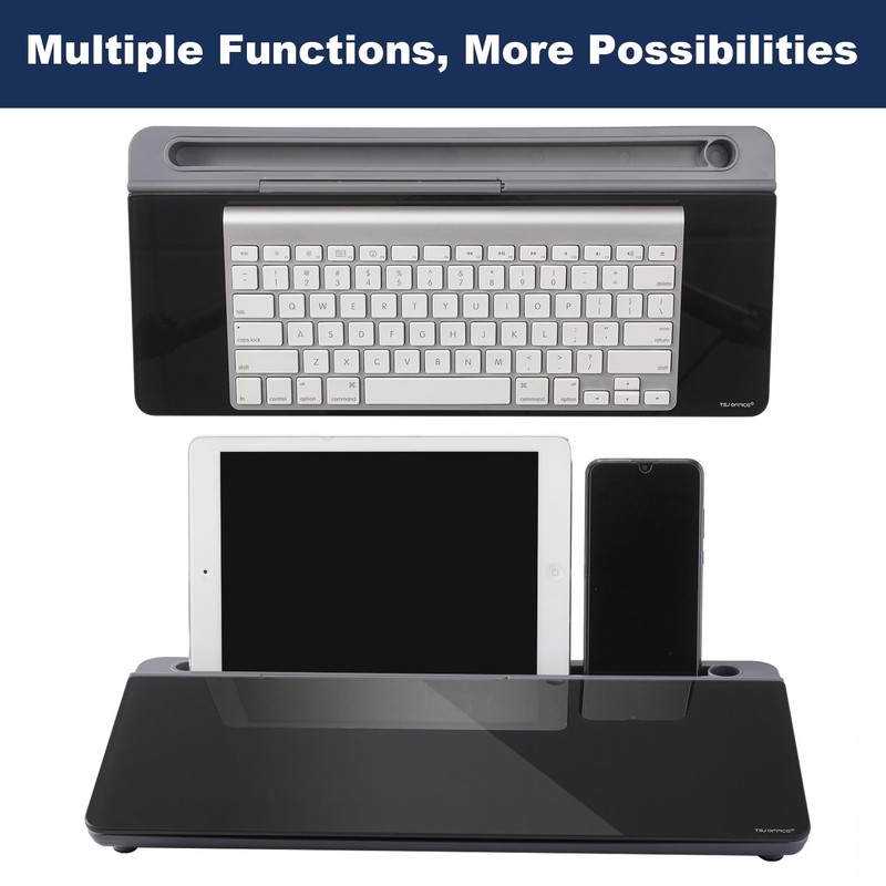 TSJ OFFICE Desktop Whiteboard Dry-Erase-Board - Computer Keyboard Stand White