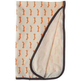 Touched by Nature Unisex Baby Organic Cotton Swaddle, Receiving and Multi-purpose Blanket, Fox, One Size