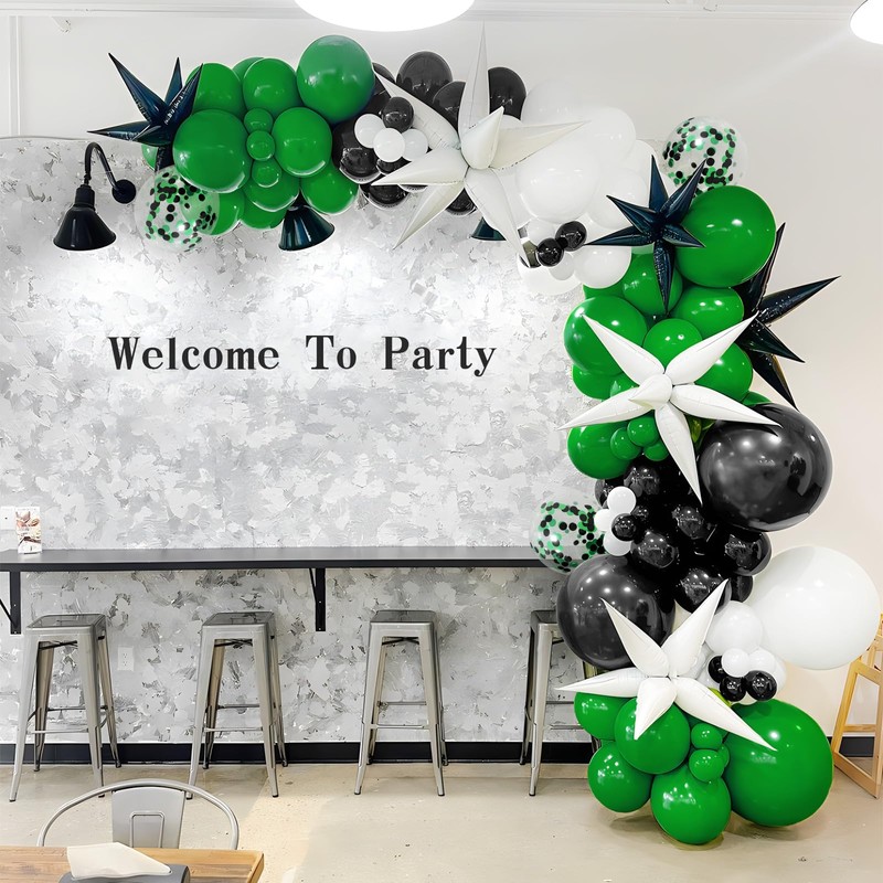 Green Black Balloons, Ousuga 60 pcs 12 Inch Matte Black