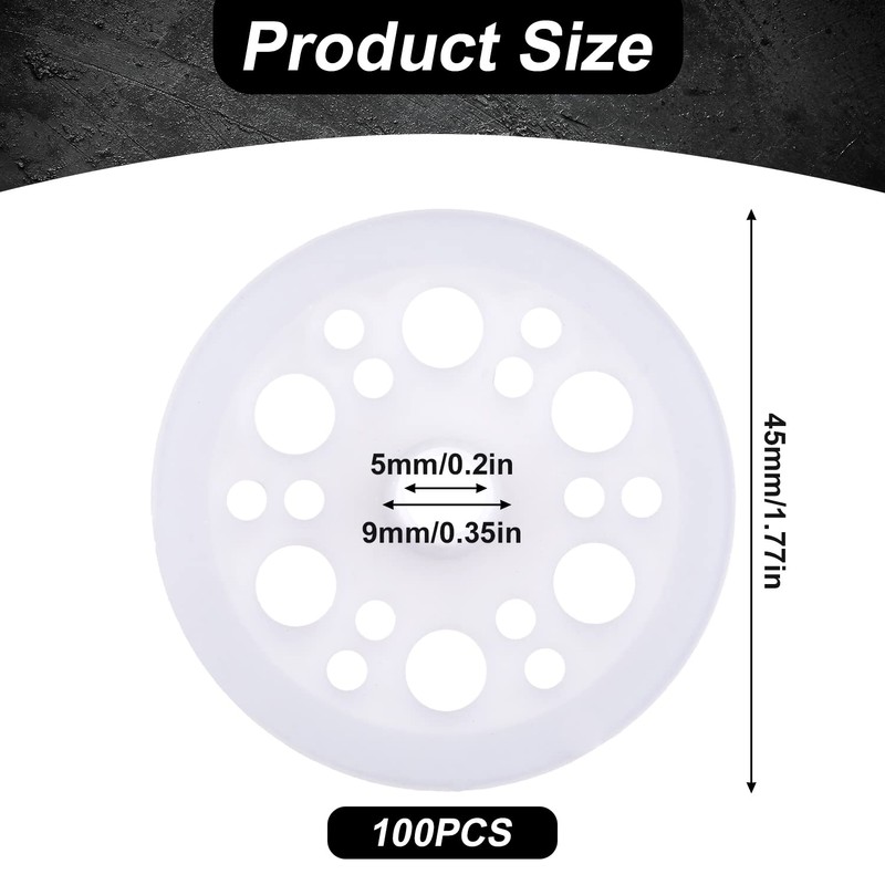 100pcs Plastic Flat Washers, 45mm Load Spreading Plastic Washers Polypropylene