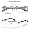 WAUDAR Reading Glasses for Men Metal Half Frame Eyeglasses Readers