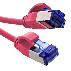 InLine® Patchkabel Slim, Cat.6A, S/FTP, TPE (LSZH) flexibel, PoE, Kupfer (CU), LAN, Ethernet, Netzwerk Kabel, RJ45 Gigabit, Magenta, 2m, 74902M