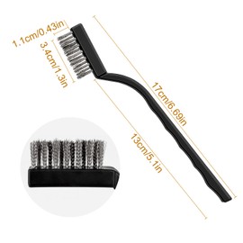 12 Pcs Wire Brush Set Plastic Handles Stainless Wire Brush for Cleaning Rust, Metal Work Pieces, Welding Slag and Rust, Greasy Dirt (Black)