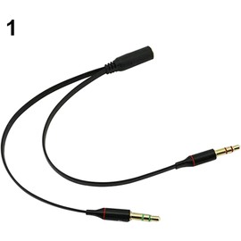 WsjiaboFux Black Cable and Adapter 3.5mm AUX Audio Mic Splitter Cable Earphone Headphone Adapter Female to 2 Male Adapters Headphones, Earbuds and Accessories