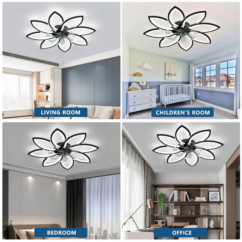 SPEVCH 35'' Ceiling Fans with Lights, Modern Ceiling Fan with