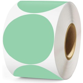 2 Inch Green Circle Thermal Sticker Labels,1000pcs Self-Adhesive Round Direct Thermal Labels,Multi-Purpose Multifunctional Roll Thermal Stickers,for Barcodes,QR Code,DIY Logo Design,Name Tag