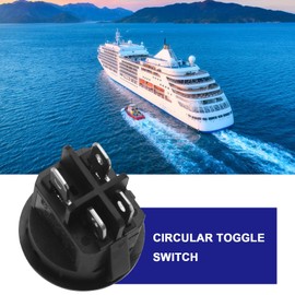 YINETTECH 8-Piece Rocker Switch 4-Pin 2-Position On/Off Switch Round Press Toggle Button AC 10A 125V/6A 250V for Car Boat Household Appliances