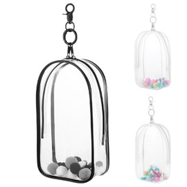 Large Clear Figure Display Bag with Keychain Case Blind Box Keychain Carrying Case Lipstick Charm for Collectibles