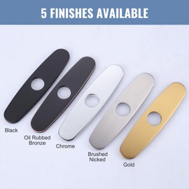 WOWOW Faucet Plate,Kitchen Sink Cover Stainless Steel Plate for 1 or 3 Hole Bathroom or Kitchen Sink Faucet Mixer Tap 10 Inch Escutcheon Hole Covers Brushed Nickel