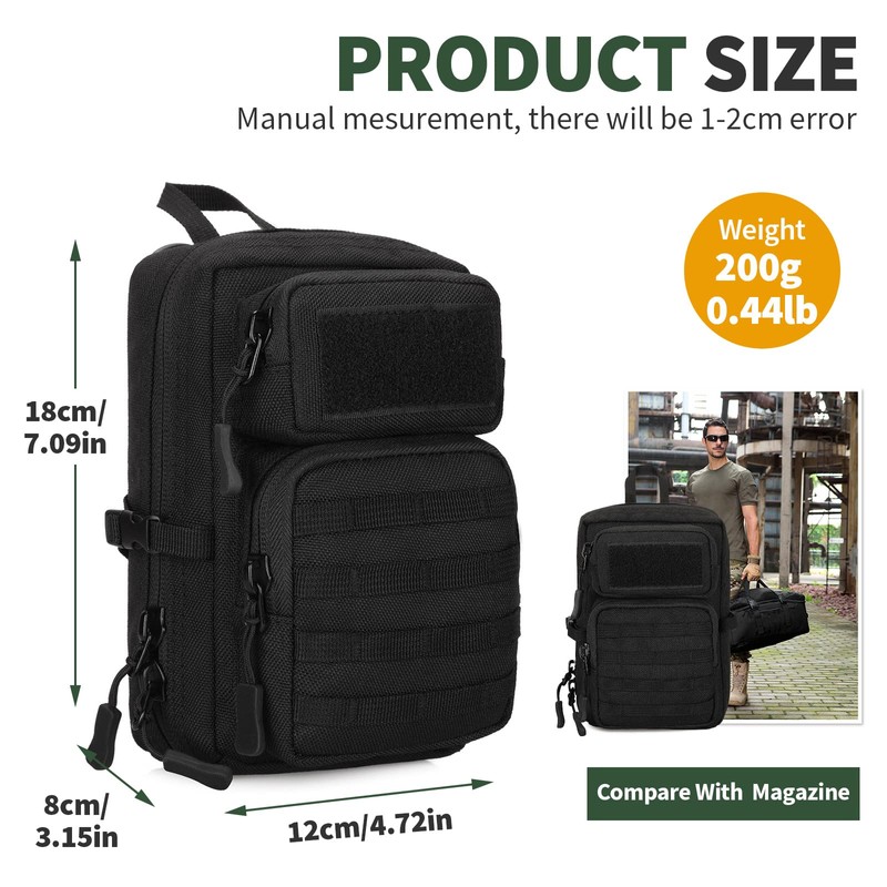 HUNTVP Molle Pouch Tactical Pack Crossbody Messenger Bag Waist Bum