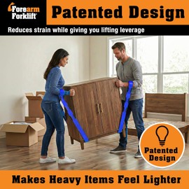 Forearm Forklift 2-Person Lifting and Moving Straps - Lift, Move and Carry Furniture, Appliances, Mattresses or Any Item up to 800 lbs. Safely and Easily Like a Pro, Ultramarine Blue Special Edition