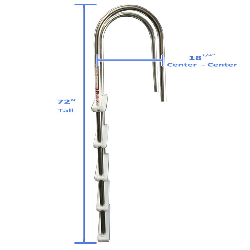 Aqua Select Stainless Steel in-Pool Ladder with Resin Steps |