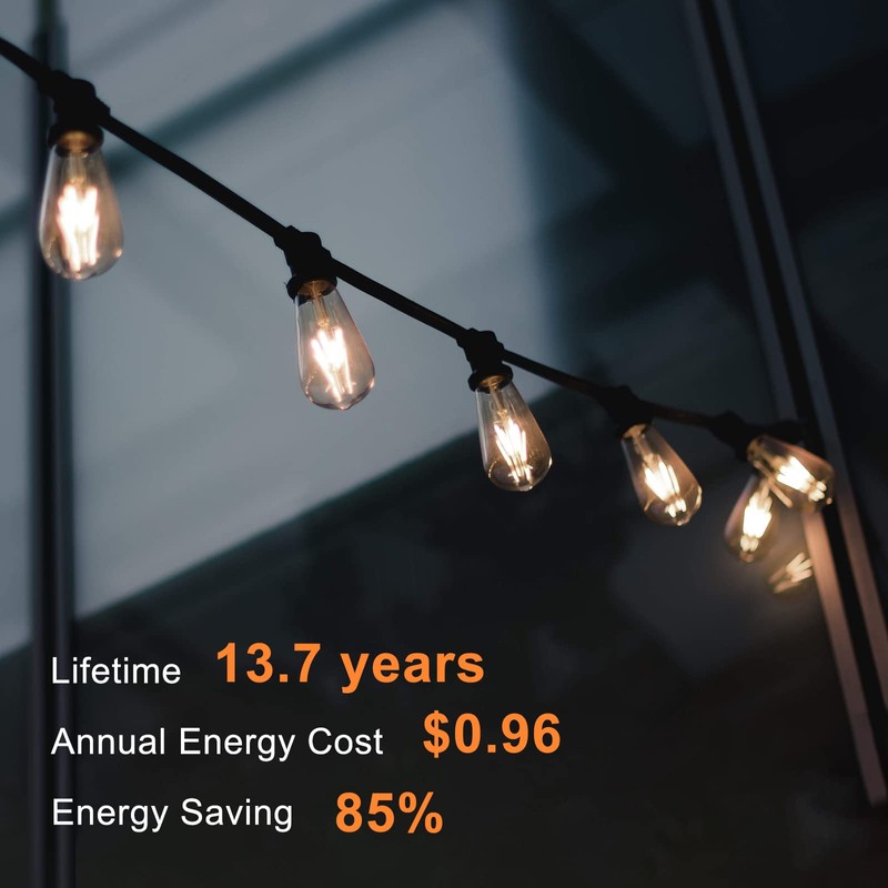TJOY 20 Pack Vintage 8W ST58 LED Edison Light Bulbs,