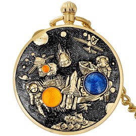 FUNGORGT Pocket Watch Musical Men Pocket Watch with Chain, Unique Castle in The Sky Wacth Gift Ideas for Birthday Christmas Fathers Day