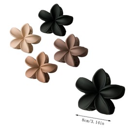 Eterspr Pack of 4 Flower Hair Clips, Acrylic Hair Clips, Matte Flower Hair Clips, for Fixing Bangs, Ponytails and Decorating Hair