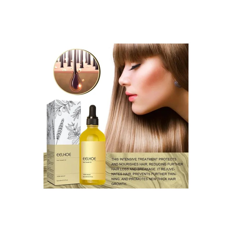 60ml*2 Aceite Vegano Natural Para El Crecimiento Del Cabello