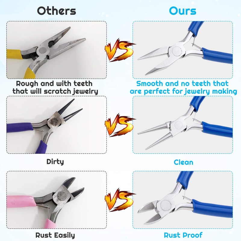 Shynek Jewelry Making Pliers Tools, 8pcs Micro Jewelry Pliers Set