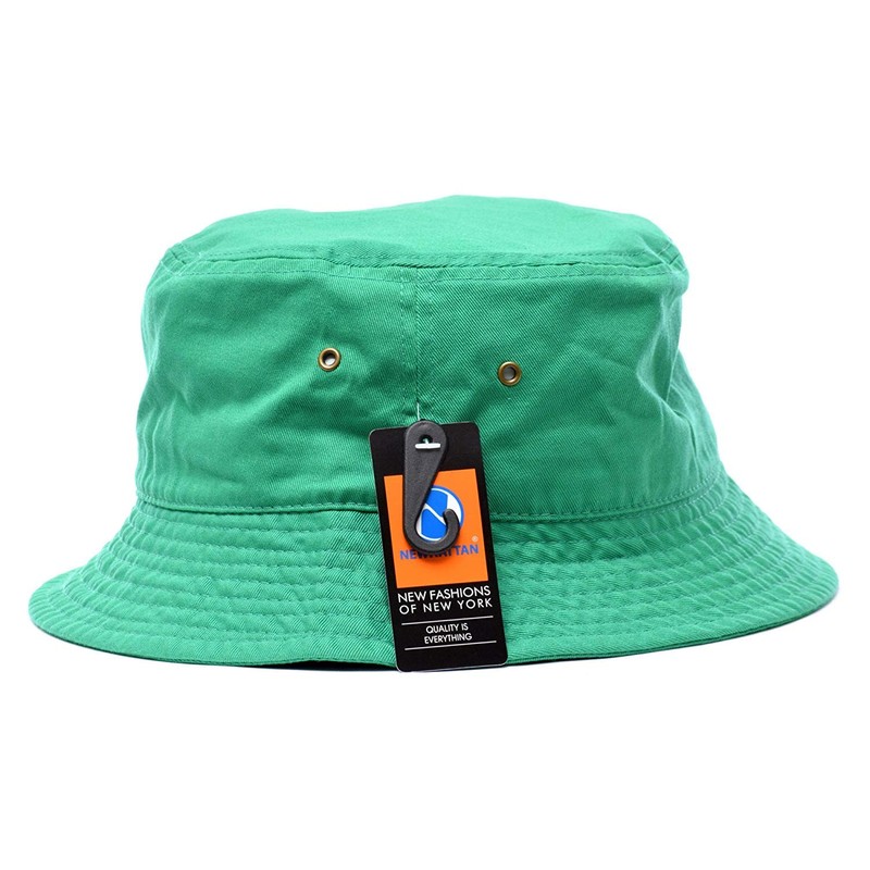 NEWHATTAN Stonewash Bucket Hat 1500 - kellygreen
