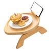 Couch Tray Burlywood Bamboo Folding Sofa Arm Clip Table for