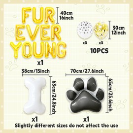 Dog Cat Birthday Party Decoration Fur Ever Young Pet Puppy Party Decorations Lets Pawty Balloons Puppy Themed Birthday Supplies Dog Balloons