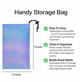 Tstiti Girls Gymnastics Leotard 4-Piece Outfit with Storage Bag Scrunchie & Shorts Dance Set for Toddler/Kids 3-12 Years Blue purple 7-8 Years