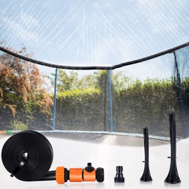 39ft Upgraded Trampoline Water Sprinkler for Kids – Outdoor Trampoline Sprayer with Adjustable Water Flow Valve – Leakproof Thickened PVC Hose – Fun Backyard Summer Water Toys for Boys & Girls