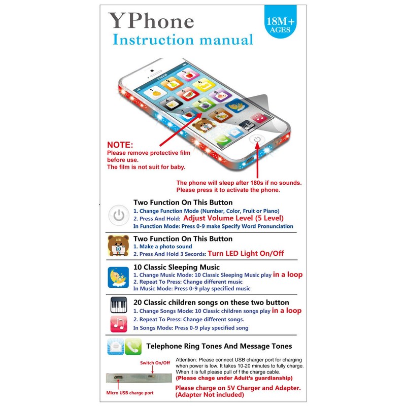YOYOSTORE 1 Pc Phone Toy Play Cell Phone Mobile Cellphone