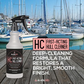 Suds Lab Marine HC Fast-Acting Hull Cleaner, Rust & Scum Waterline Remover, Pre-Polishing Boat Cleaner, 32 oz.