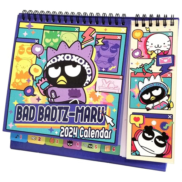 2024~2025 Feature Kawaii Penguin Monthly Yearly Desktop Calendar