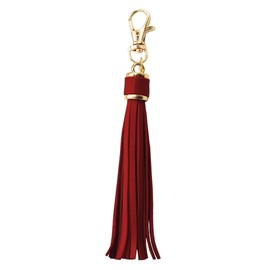 MSCFTFB 10pcs Tassel Purse Charm,Leather Keychain,Key Chain for Car Keyring Purse Accessory Bag Charm Gift for Mom(Burgundy)