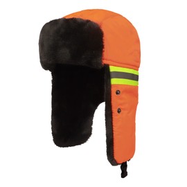Women Men Ear Flaps Hat Aviator Winter Warm Trapper Hat Snow Ski Cycling Caps (Orange)