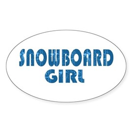 CafePress Snowboard Girl Oval Sticker Oval Car Bumper Sticker