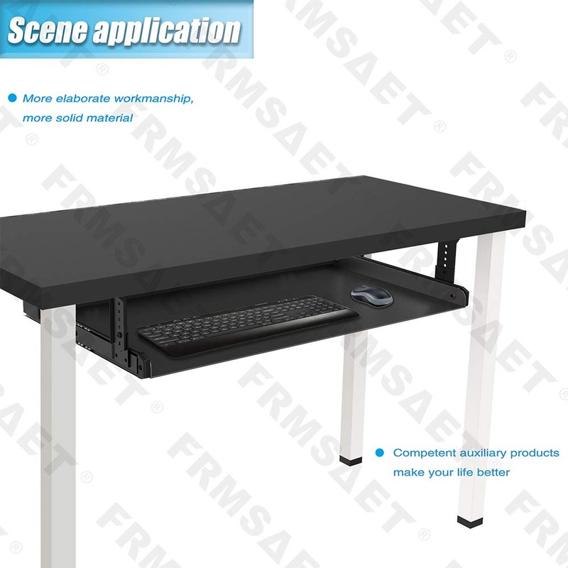 FRMSAET Under Desk Keyboard Tray Heavy-Duty All-Metal Material 20/24/30 inches