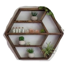 Simplemente Diseño Repisa Masetero Esmaltero/aceites Y Más Hexagonal Decoración