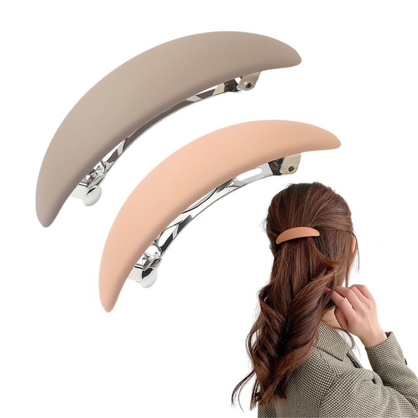BIRLOZA Pack of 2 Women's French Hair Clips, Classic Automatic