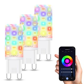 LEDEPLY WiFi G9 Smart Bulb, RGBCW, Compatible with Alexa Google Home, Dimmable, Tunable White(2700k-6500k), 2.4GHZ WiFi Only, 3Pack