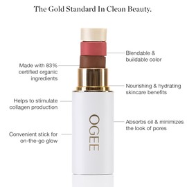Ogee Face Stick Radiant Collection Trio - Contour Stick Makeup Collection - Certified Organic Contour Palette - Includes Bronzer Stick, Blush Stick & Highlighter Stick