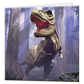3D LiveLife Greeting Card - T-Rex Scene from Deluxebase. Lenticular 3D Blank Greeting Cards with Envelopes. Dinosaur All Occasion Greeting Cards featuring Original Artwork by David Penfound.