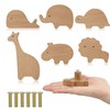 Povxlum 6pcs Wooden Animal Cabinet Knobs Decorative Dresser Knobs with