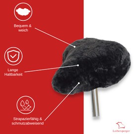 Leibersperger-Felle Bicycle Saddle Cover Made of High-Quality Lambskin Size M - Suitable for All Seasons - Easy to Install - Universal Fit - Very Easy Care (Slate)