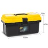 DELI 15 inch Plastic Toolbox with Handle, Removable Tray, Double
