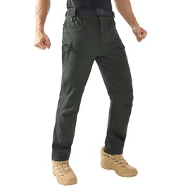 HYCOPROT Men's Cargo Hiking Pants Tactical Pant Work Utility Trousers for Men Durable Lightweight Military with 10 Pockets Grey