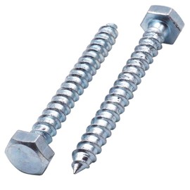 SKIR'CO (80 pcs) DIN 571 Zinc Plated Steel Hexagon Wood Screws M6 x 50 mm, Coach Screws, Hex Screw, Lag Bolts