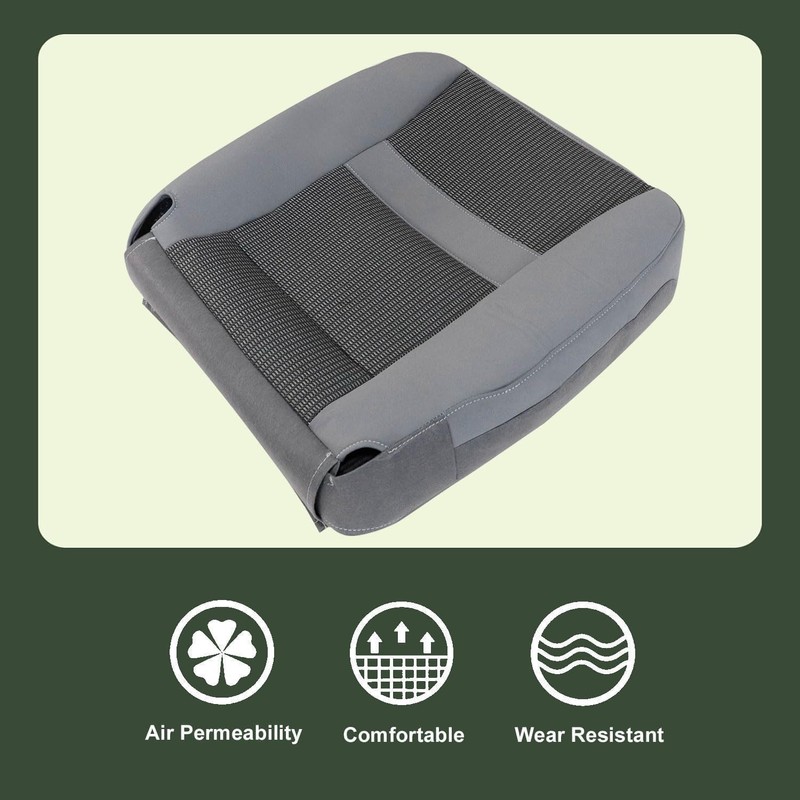 FZJDSD Gray Driver Side Bottom Replacement Cloth Seat Cover Compatible