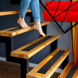 Garerip Anti Slip Traction Tape, Transparent Grip Tape Non-Slip Adhesive Tape Indoor/Outdoor Stair,Tubs, Boats, Safety Grip Tape Non Skid for Stair Steps (Black, 6 inch x 24 inch 6pcs)