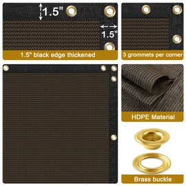 Coonoble Privacy Fence Screen Brown 4' x 24'10" Outdoor Fence Covers with Grommets and Zipties, Mesh Shade Net Cover Fencing Screens for Backyard Garden Patio