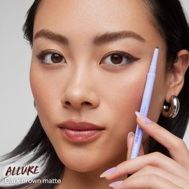 Kosas Soulgazer Gel Eyeliner (Allure) - Waterproof, Smudge-Proof Pen with Hyaluronic Acid - Retractable Eyeliner Pencil with Sharpener & Smudger, Long-Lasting - Dark Brown Matte