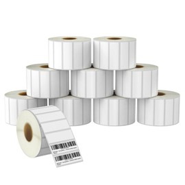 BETCKEY - 3" x 1" (76 mm x 25 mm) UPC Barcode & Address Labels Compatible with Zebra & Rollo Label Printer,Premium Adhesive & Perforated [10 Rolls, 13750 Labels]
