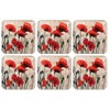Plymouth Pottery - Red Poppies Coasters - Set of 6